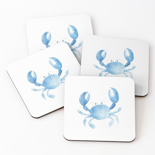 Item preview, Vibrant Blue Watercolor Crab Design for Coastal Decor designed and sold by WishMerge.