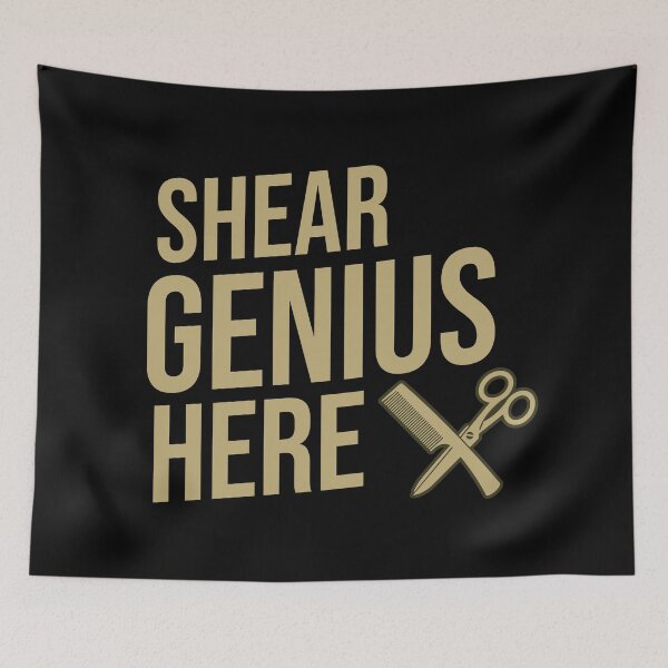 Item preview, Shear Genius Here Barber Quote designed and sold by DomTeesHaven.