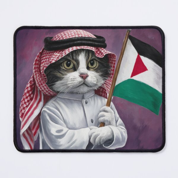 Item preview, "CAT PALESTINE". Cute Cat Holding Palestine Flag designed and sold by Obinne.