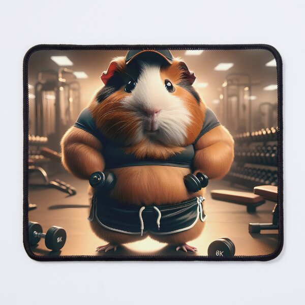 Item preview, Cute Guinea Pig Fitness Trainer Gym Dumbbells designed and sold by ShaViArt.