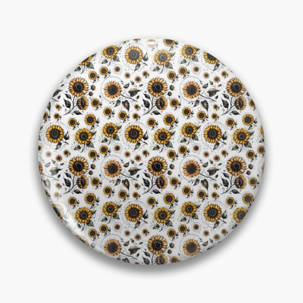 Item preview, A sunflower watercolor illustration with a white background for print on demand, featuring a graphic design style with black hand doodling outline. designed and sold by asbno19.