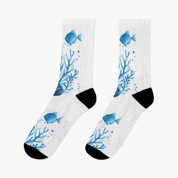 Item preview, Serene Light Blue Corals and Fishes Watercolor Design for Coastal Decor designed and sold by WishMerge.