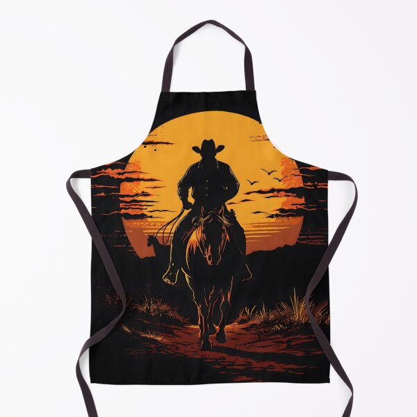 Item preview, Cowboy riding his horse at dawn designed and sold by BasedCanvas.