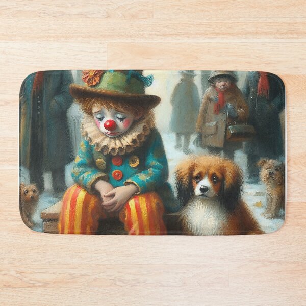 Item preview, Sad Boy Clown with a Dog  - Whimsical Clowns designed and sold by MarinaFila.