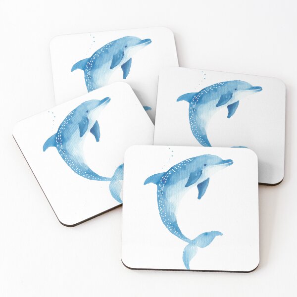 Item preview, Graceful Blue Watercolor Dolphin Design for Coastal Decor designed and sold by WishMerge.