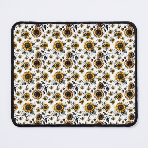 Item preview, A sunflower watercolor illustration with a white background for print on demand, featuring a graphic design style with black hand doodling outline. designed and sold by asbno19.