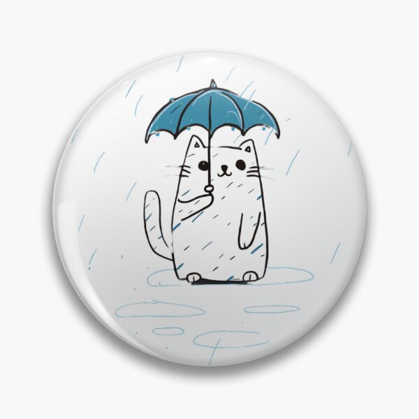Item preview, Cute white cat holding umbrella in a rainny day  designed and sold by Fatkid11.