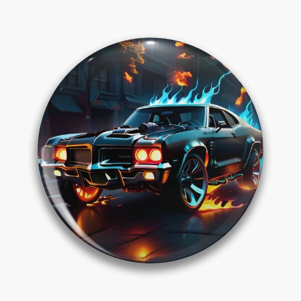 Item preview, Cool Flaming Ghost Rider Muscle Car designed and sold by TheArtOfPat.