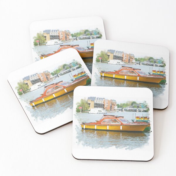 Item preview, Boat Boating at Windsor watercolor painting effect designed and sold by santoshputhran.