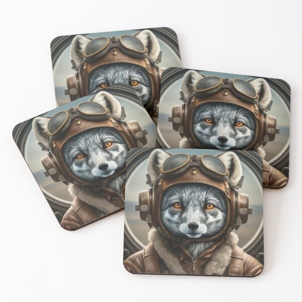 Item preview, Arctic Fox Soldier in Vintage Gear designed and sold by Furbulous Faces.
