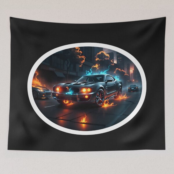 Item preview, Cool Flaming Ghost Rider Muscle Car designed and sold by TheArtOfPat.