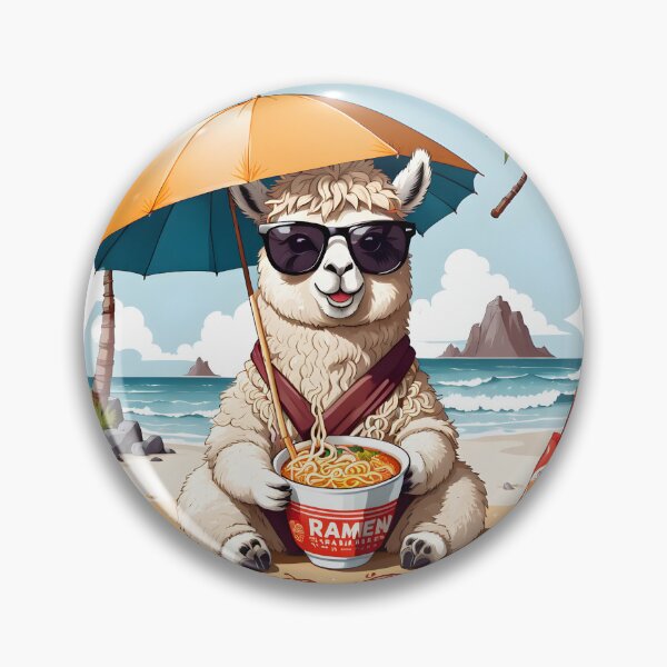 Item preview, Llamen Llama Beach Chill - Ramen Edition designed and sold by GorinART.
