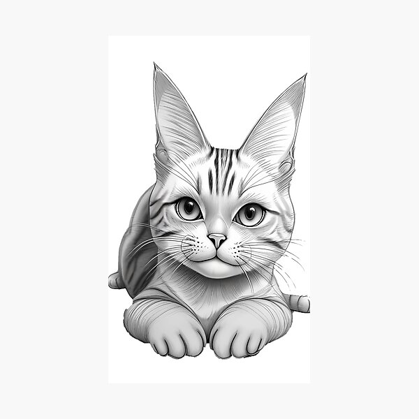 Item preview, Cute cat, black and white, head portrait, look designed and sold by Redbdon.