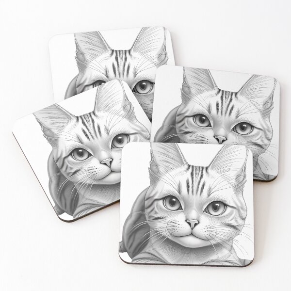 Item preview, Cute cat, black and white, head portrait, look designed and sold by Redbdon.