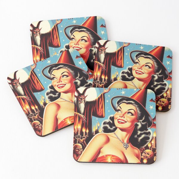 Item preview, Retro Devilish Witch Pin-up designed and sold by PulpVintage.