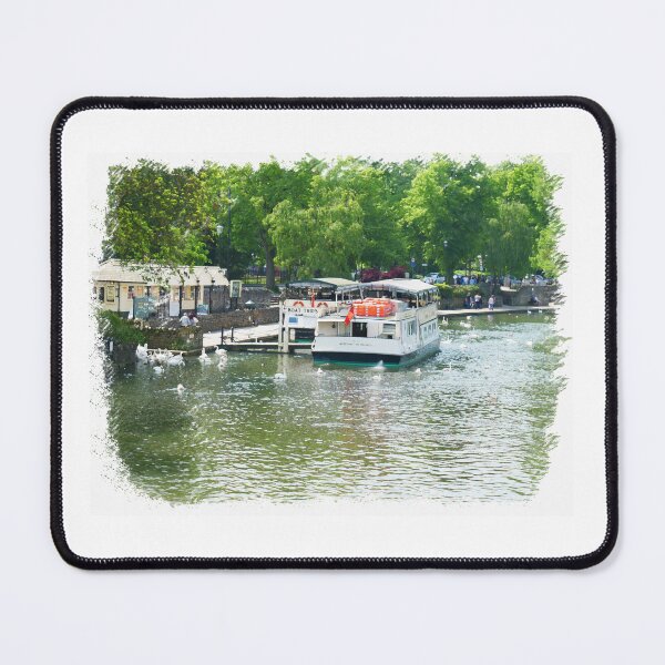 Item preview, Queen of Thames Boat River Walk Windsor watercolor painting effect designed and sold by santoshputhran.