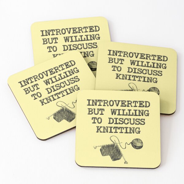 Item preview, Introverted But Willing To Discuss Knitting designed and sold by stressedrodent.
