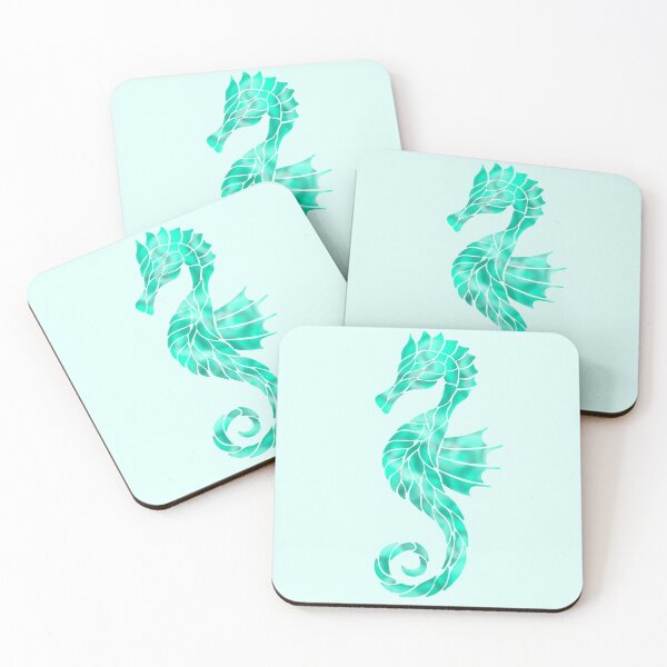 Item preview, turquoise seahorse tribal pattern designed and sold by octo-PS.