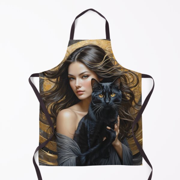 Aperçu de l'œuvre Belle chatte noire et femme créée et vendue par edgecreative.