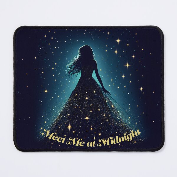 Item preview, Meet Me At Midnight Silhouette of Girl in Starry Dress with Night Sky designed and sold by OddPopnyc.
