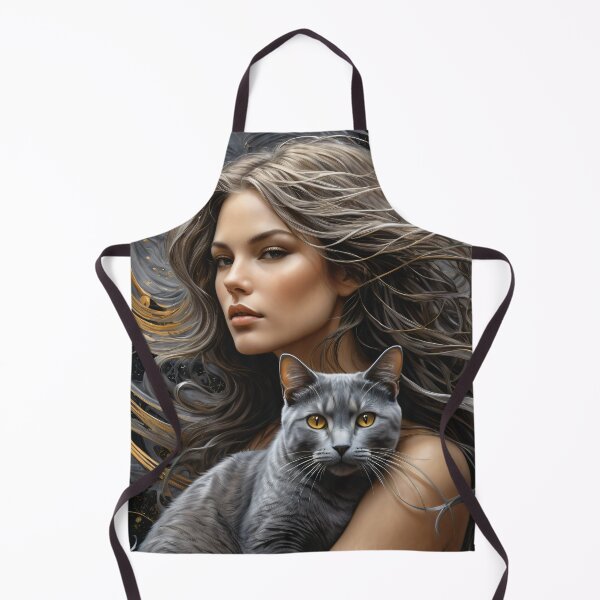 Aperçu de l'œuvre Belle chatte grise et femme créée et vendue par edgecreative.