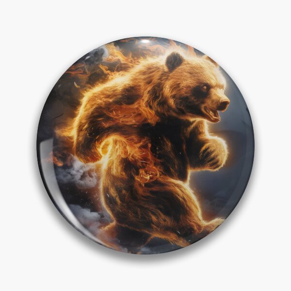 Item preview, Running bear on fire. designed and sold by MyHappyArtShop.