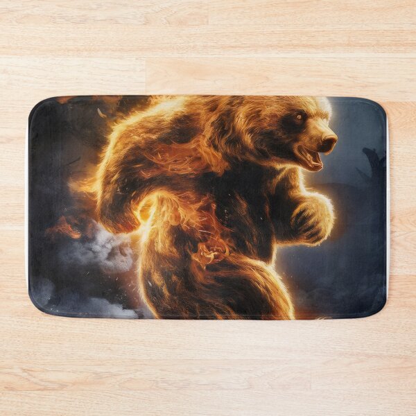 Item preview, Running bear on fire. designed and sold by MyHappyArtShop.