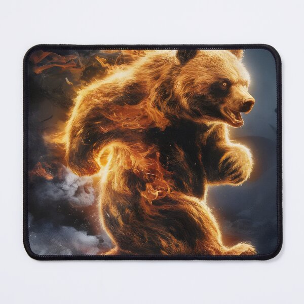 Item preview, Running bear on fire. designed and sold by MyHappyArtShop.