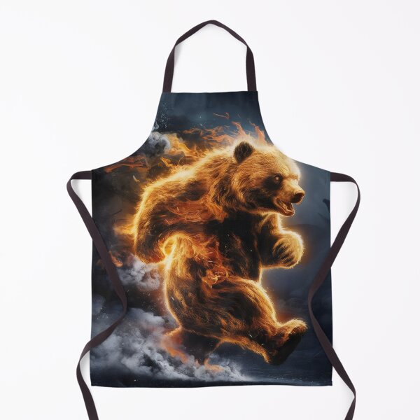 Item preview, Running bear on fire. designed and sold by MyHappyArtShop.