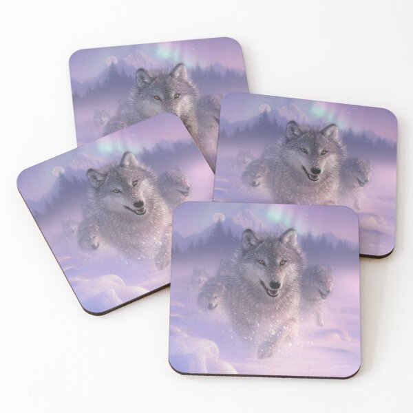 Item preview, Wolf Pack Running Wolves "Northern Lights" designed and sold by Collin Bogle.