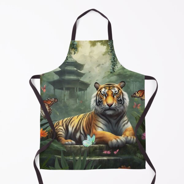 Item preview, Tiger and butterfly, plants, flowers, nature, pagoda, China designed and sold by Sugar Wisdom .