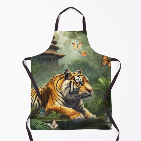 Item preview, Tiger and butterfly, plants, flowers, nature, pagoda, China designed and sold by Sugar Wisdom .