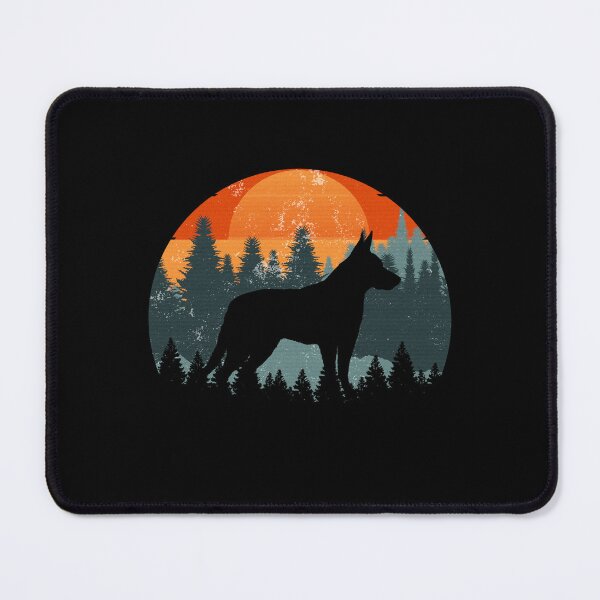 Item preview, Retro Sunset Vintage Forest Mountains Koolie Gift designed and sold by Guarddogdrive.
