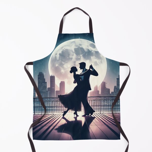 Item preview, a couple dancing on a terrace, in the background the big moon designed and sold by bernhagen.