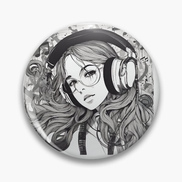 Item preview, Glasses Girl with Headphones designed and sold by Kaidynz.