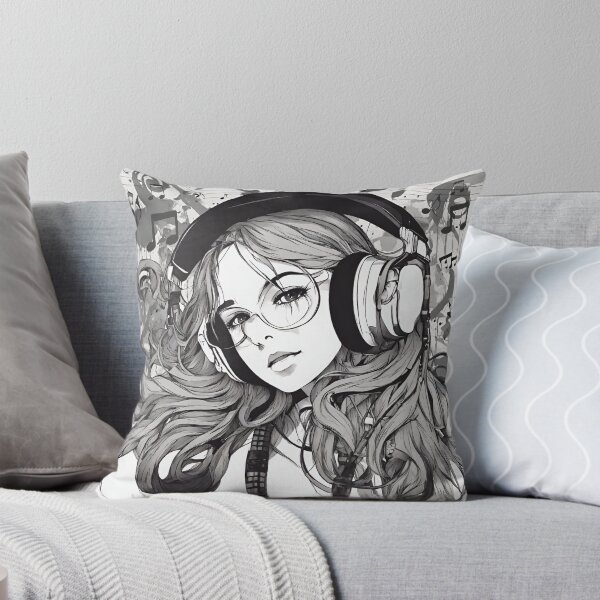 Item preview, Glasses Girl with Headphones designed and sold by Kaidynz.