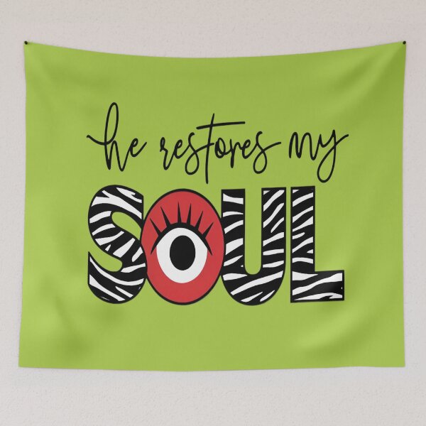 Item preview, He Restores My Soul Typography designed and sold by ChristCentered.