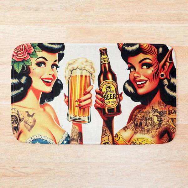 Item preview, Vintage Devilish Beer Pin-up designed and sold by PulpVintage.