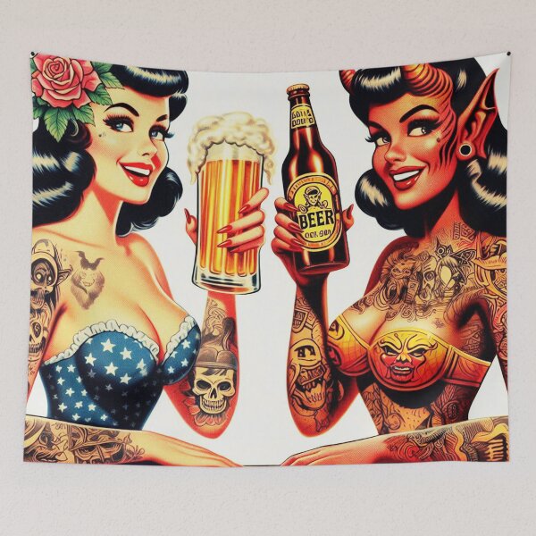 Item preview, Vintage Devilish Beer Pin-up designed and sold by PulpVintage.