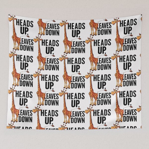 Item preview, HEADS UP LEAVES DOWN: Cartoon Giraffe's Humorous Take on Staying Humble designed and sold by SplashTastic.