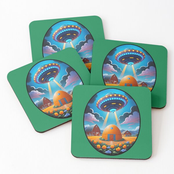 Item preview, Blue UFO Above A Farm designed and sold by TheArtOfPat.