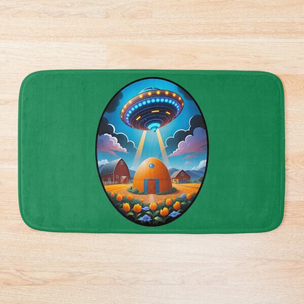 Item preview, Blue UFO Above A Farm designed and sold by TheArtOfPat.