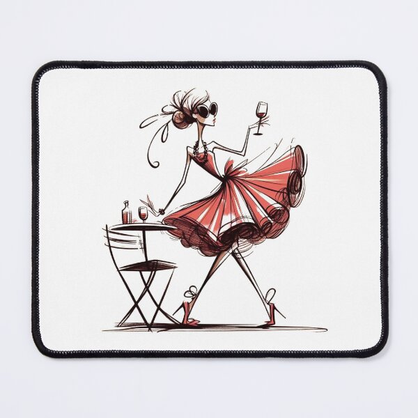 Item preview, Elegant Lady with Wine Glass: Timeless Elegance designed and sold by Hungry-Murphy.