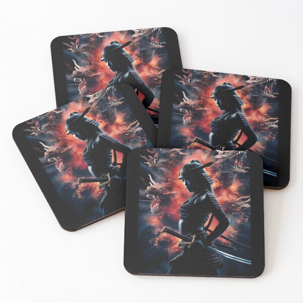 Item preview, Samurai Woman and Legendary Dragons - Mystical Art designed and sold by TestCey.