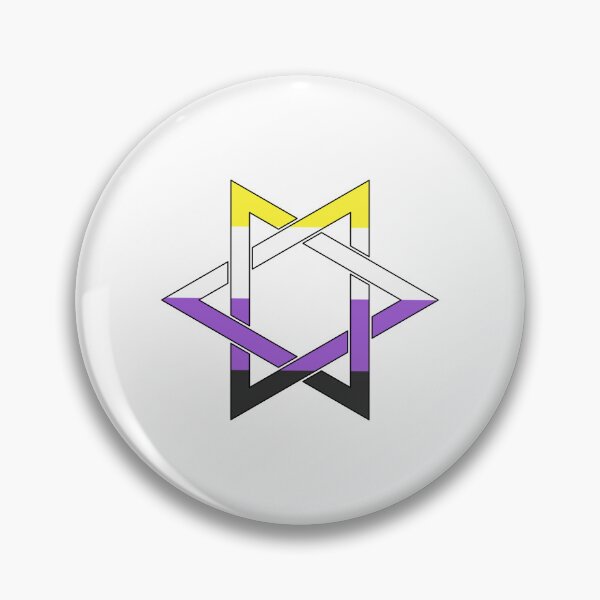 Item preview, Nonbinary flag Star Of David  non binary designed and sold by Inspirationmotivation.