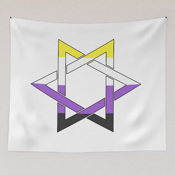 Item preview, Nonbinary flag Star Of David  non binary designed and sold by Inspirationmotivation.