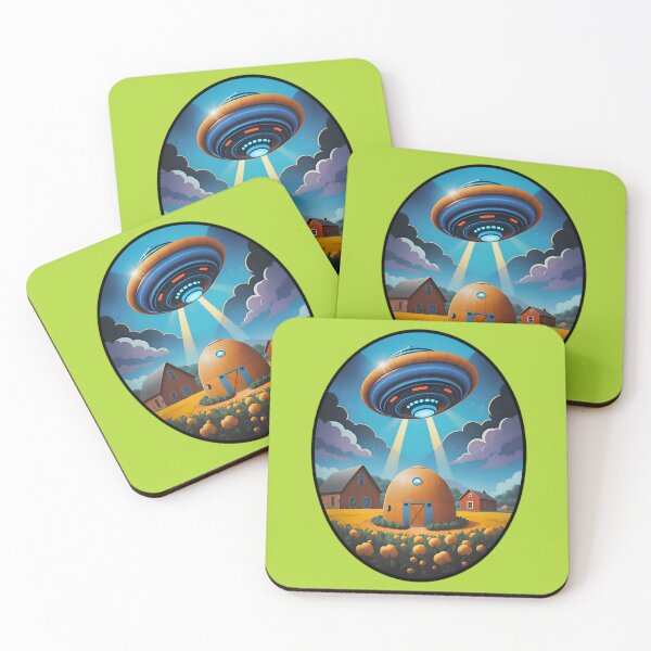 Item preview, Blue UFO Above A Farm designed and sold by TheArtOfPat.