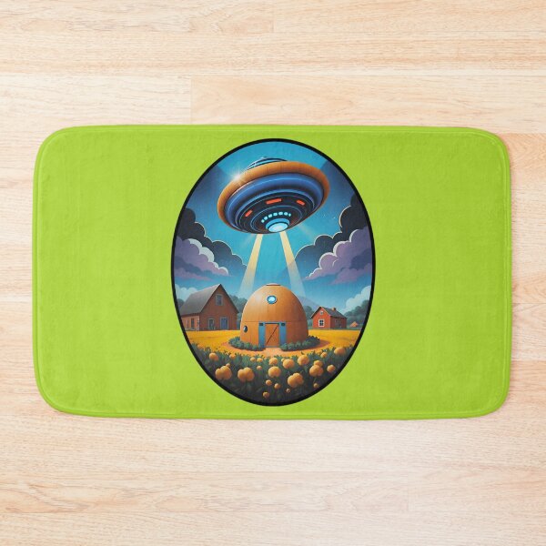 Item preview, Blue UFO Above A Farm designed and sold by TheArtOfPat.