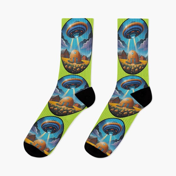 Item preview, Blue UFO Above A Farm designed and sold by TheArtOfPat.