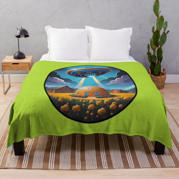 Item preview, Blue UFO Above A Farm designed and sold by TheArtOfPat.